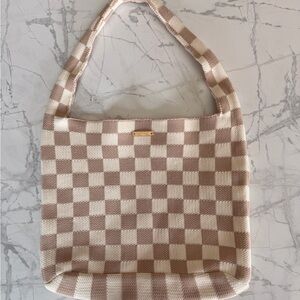 Kopari Purse Limited Edition Checker Print Woven Tote Bag
